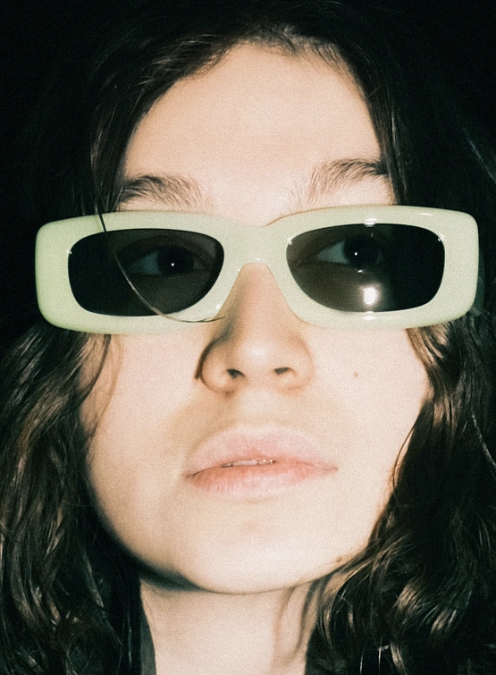 Очки THE ATTICO x Linda Farrow Mini Marfa Acid Green