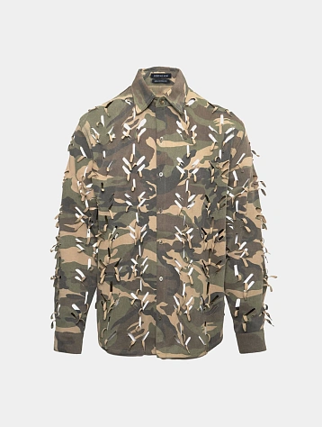 Рубашка JUNTAE KIM Laser-Slashed Camouflage