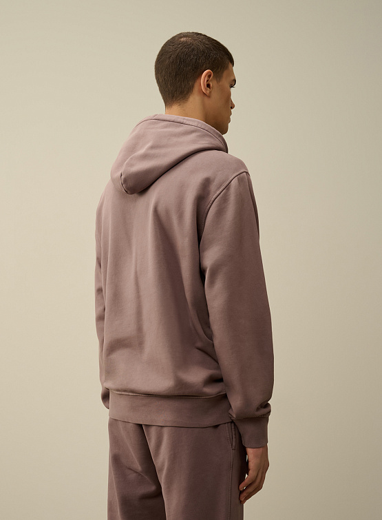 Худи C.P. Company Brushed and Emerized Diagonal Purple Dove