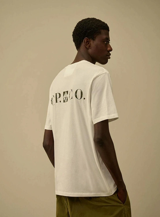 Футболка C.P. Company 30/1 Jersey Logo Gauze White