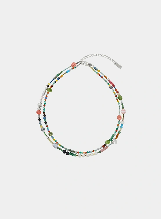 Ожерелье AJOBYAJO Multi Color Beads Layered Teal