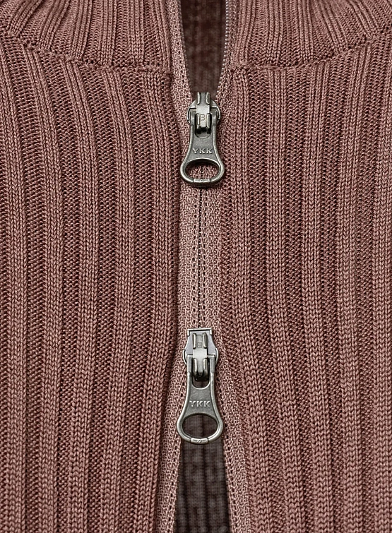 Женский кардиган AMOMENTO Ribbed Mock Neck Brown