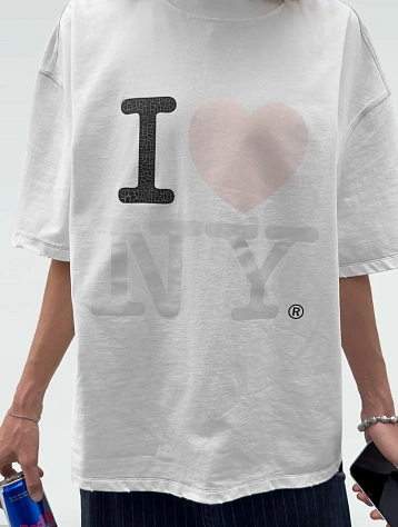 Футболка MADFRENZY I Love NY White