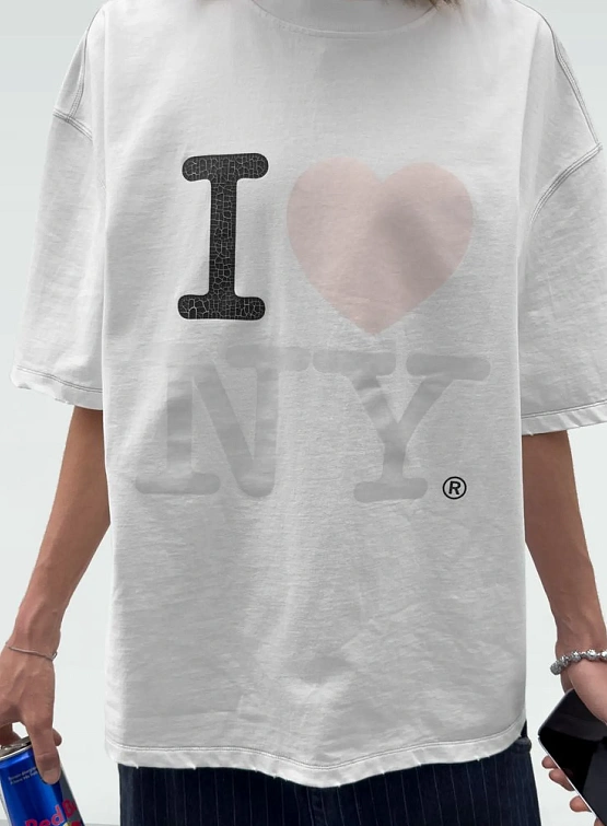 Футболка MADFRENZY I Love NY White