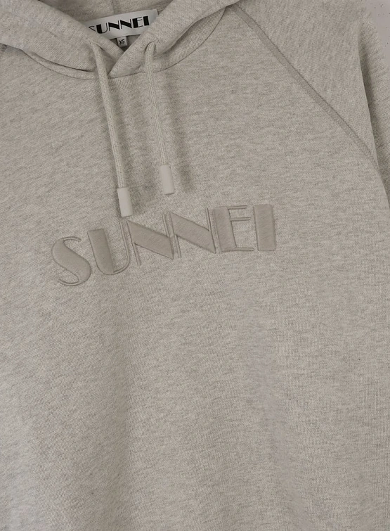 Худи Sunnei Big Logo Embroidery Melange Light Grey