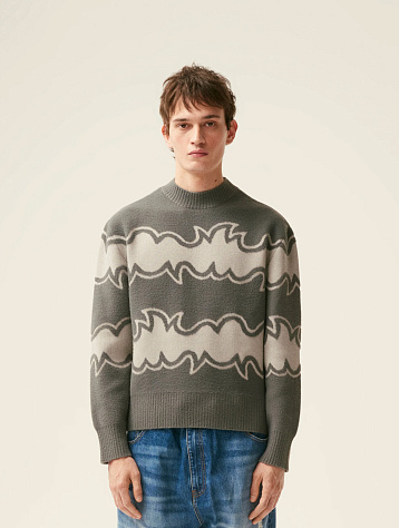 Свитер Bluemarble Jacquard Knitted Jumper Grey