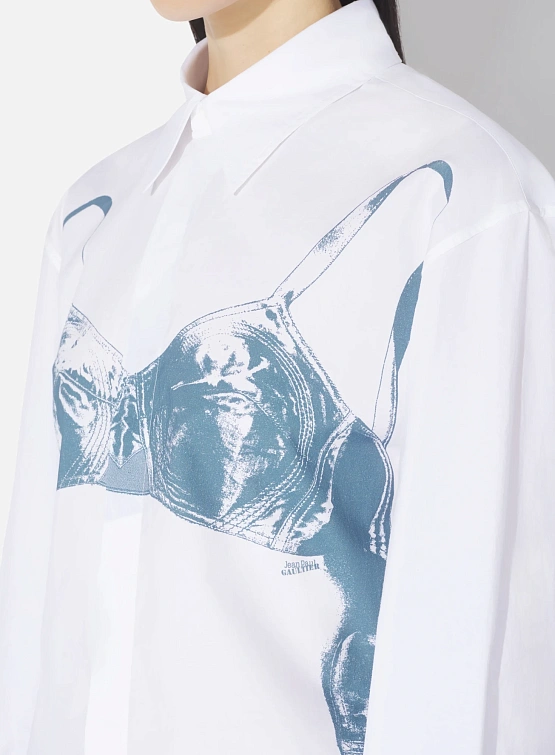 Женская рубашка Jean Paul Gaultier "Scanned Bra" White/Blue Grey