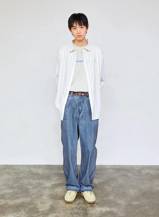 Джинсы LMC Dirty Washed Wide Denim Pants Light Blue