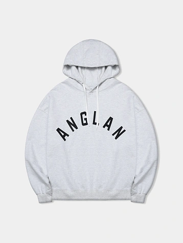 Худи ANGLAN Applique Heavy Sweat Hoodie White Melange