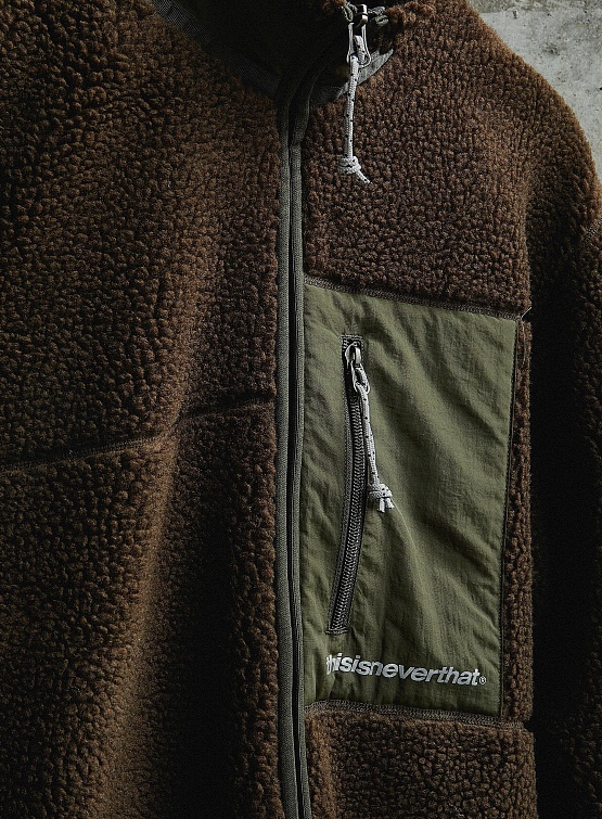 Флисовая куртка thisisneverthat SP Sherpa Fleece Jacket Brown