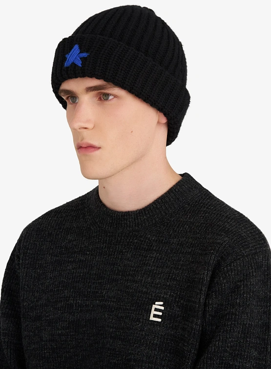 Шапка Études Ribbed Star Black