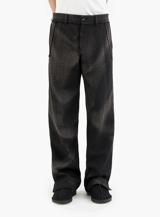 Брюки JIYONGKIM Sun-Bleached Raw Edged Straight Black