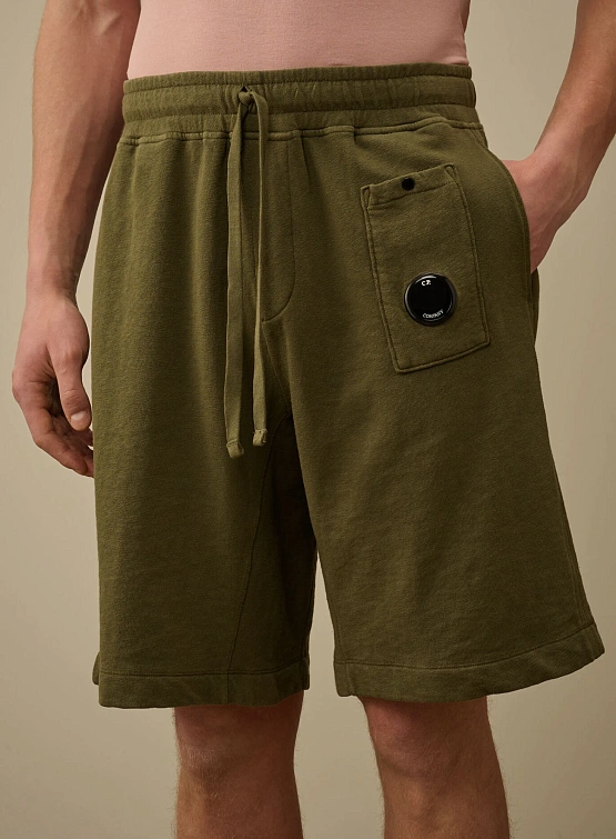 Шорты C.P. Company Malfilè Fleece Lens Thyme Green