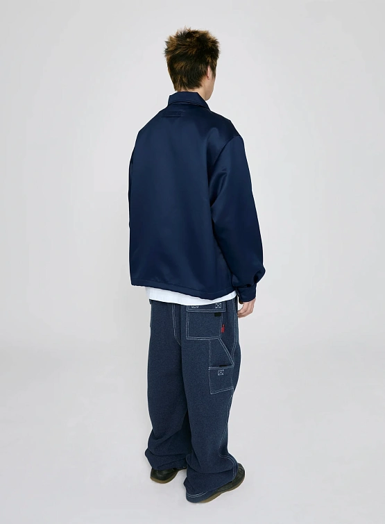 Куртка YESEYESEE Logo Applique Satin Coach Navy