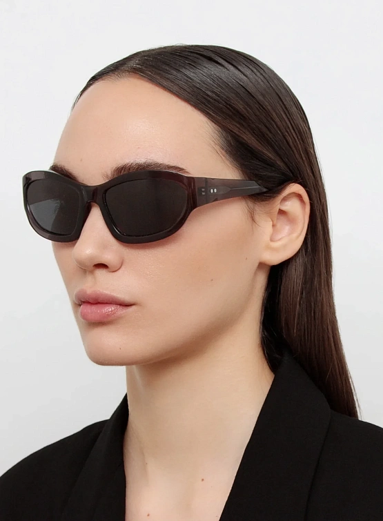 Очки Dries Van Noten x Linda Farrow Wrap Dark Brown