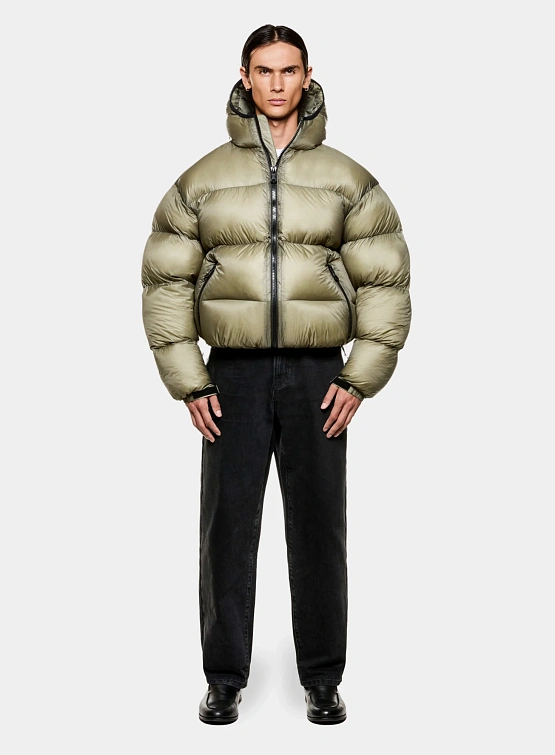 Пуховик MKI MIYUKI ZOKU Translucent Hooded Bubble Sage