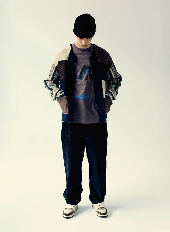 Кардиган YESEYESEE Color Block Croche Knit Zip Up Multi