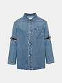 женская джинсовая куртка coperni open elbow jacket washed blue