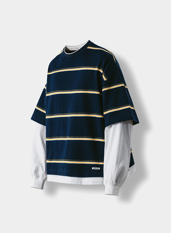 Лонгслив ANGLAN Round Layering Stripe Long Sleeve Navy