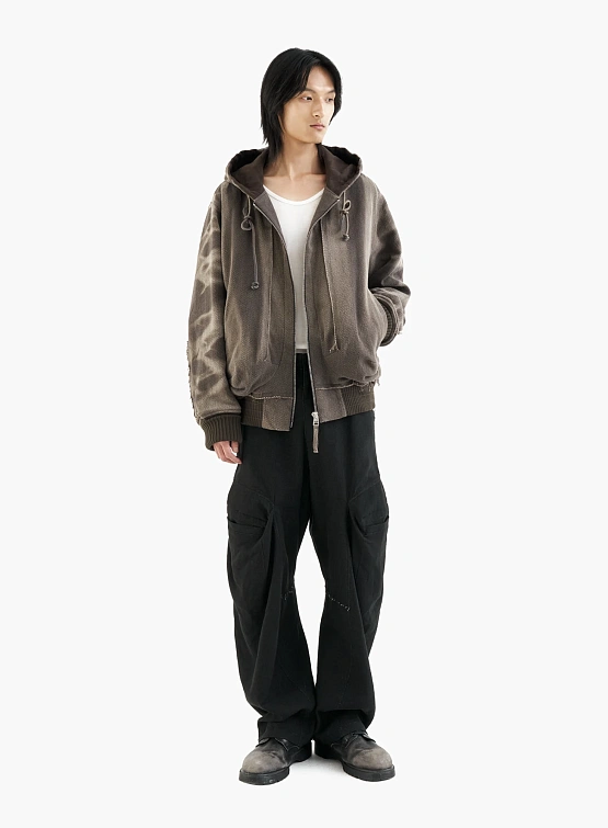 Бомбер JIYONGKIM Sun-Bleached Raw Edged Work Brown