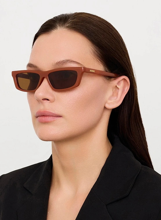 Очки JACQUEMUS Trapezi Metallic Coffee