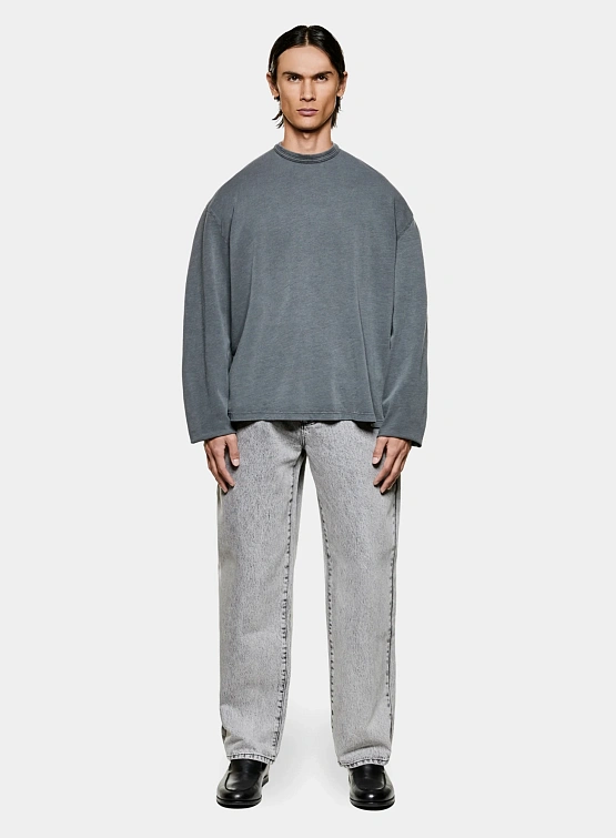 Лонгслив MKI MIYUKI ZOKU 220 Gsm Slub Pigment Black