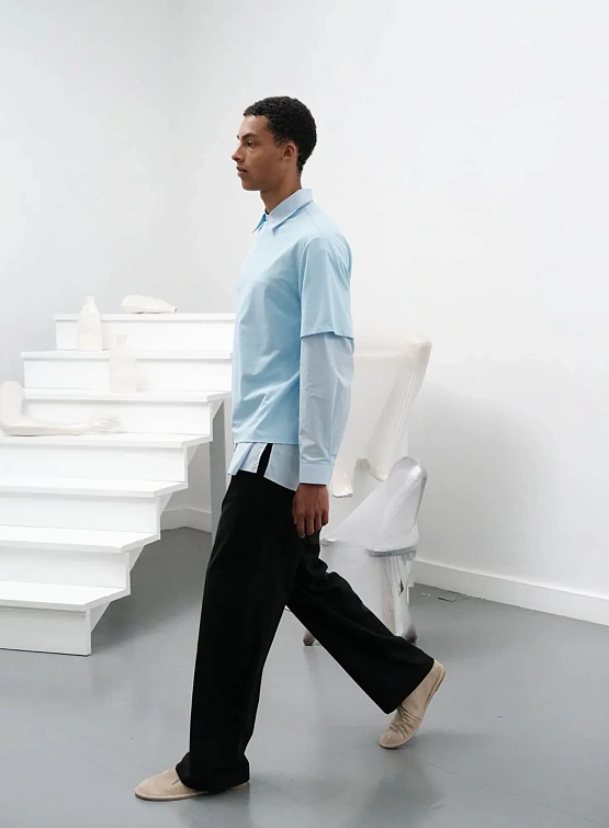 Женская рубашка AMOMENTO Oversized Shirts Light Blue