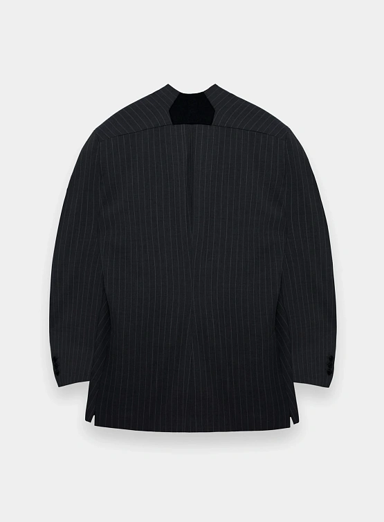 Блейзер Hed Mayner Pinstripe Cashmere Blazer Dark Grey