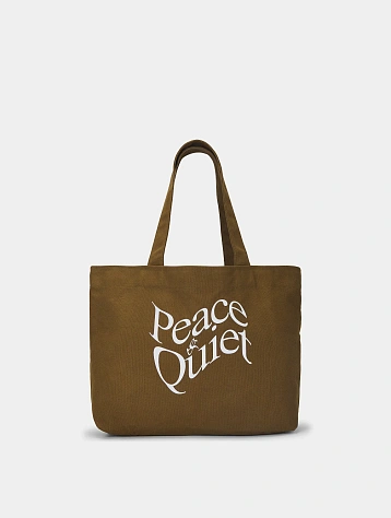 Тоут MUSEUM OF PEACE & QUIET Wordmark Distressed Coffee