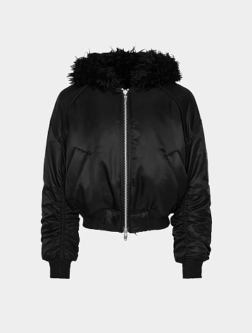 Двусторонний бомбер JUUN.J Cropped Faux Fur Reversible MA-1 Black