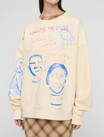 Свитшот Song for the Mute "Sketchbook" Relaxed Ivory