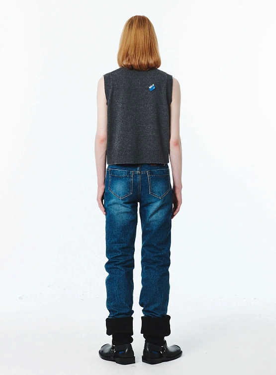 Жилет ADERERROR Sig BL Tag Knit Vest 01 Charcoal