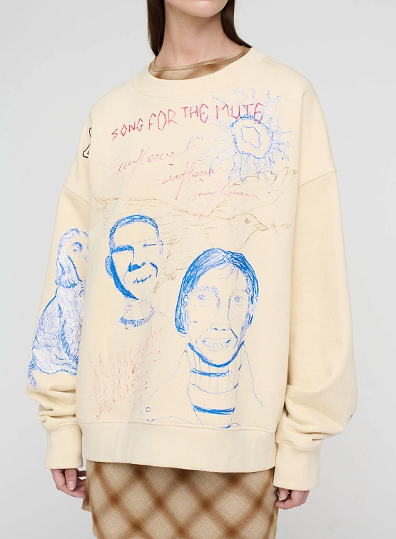 Свитшот Song for the Mute "Sketchbook" Relaxed Ivory