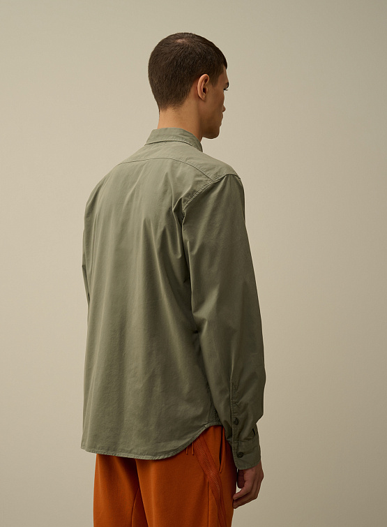 Рубашка C.P. Company Organic Gabardine Lens Grape Leaf