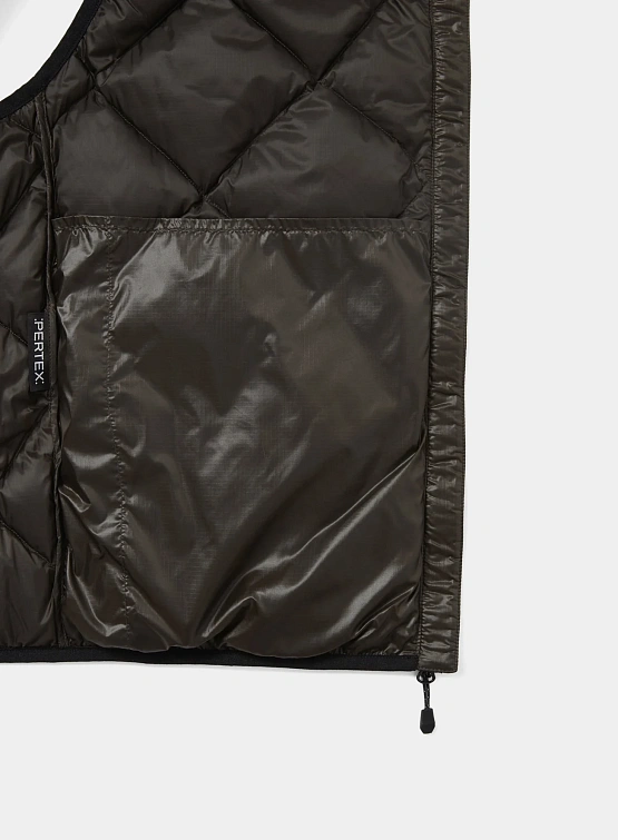 Жилет thisisneverthat Pertex Light Down Vest Brown Black