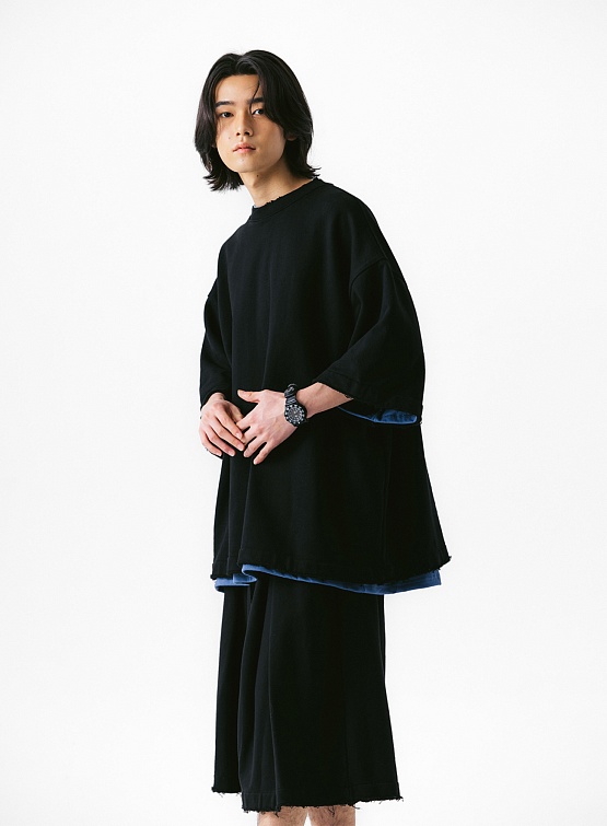 Футболка ANGLAN Valley Tuck Sweat Half Tee Black