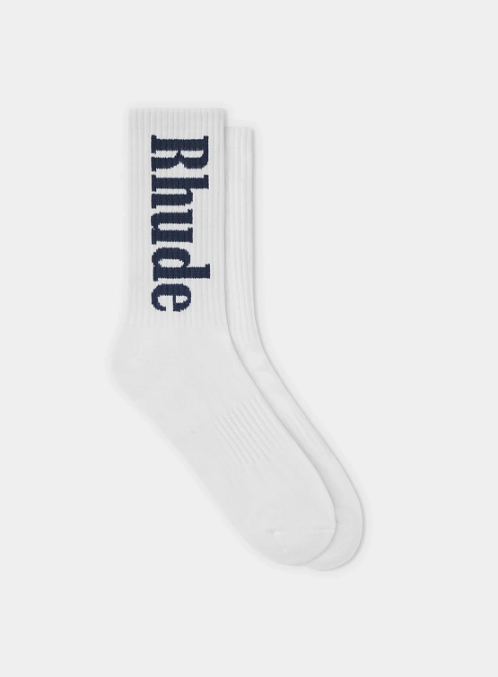 Носки RHUDE Vertical Logo White/Navy