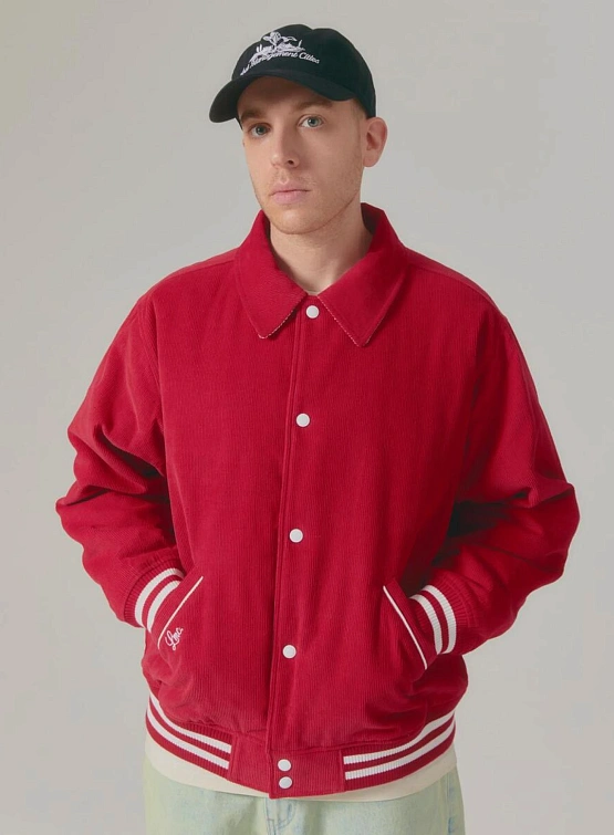 Бомбер LMC Coduroy Varsity Jacket Red