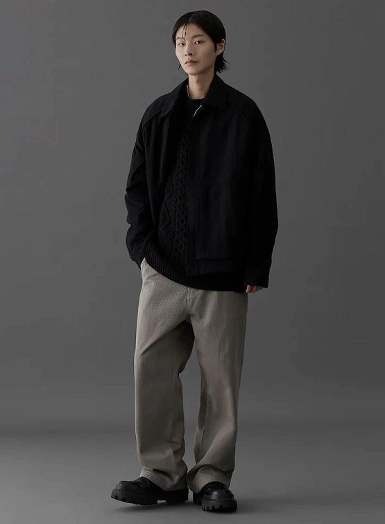 Куртка JUUN.J Wool-Cotton Blended Collared Black