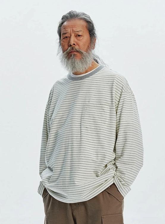 Лонгслив FrizmWORKS Stripe Oversized Relax Ivory