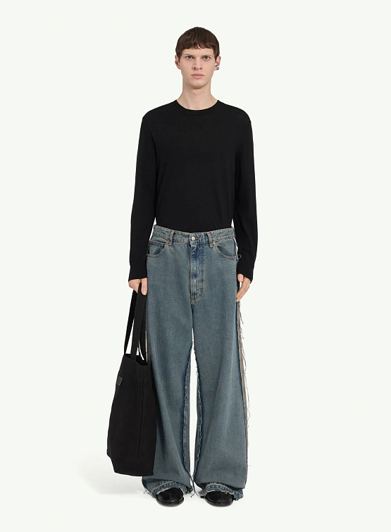 Джинсы MM6 Maison Margiela Frayed Denim Grey