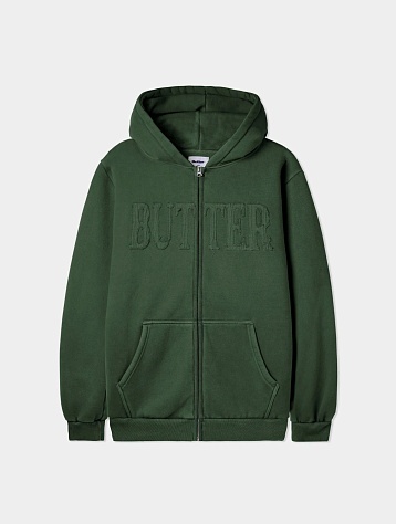 Зип-худи Butter Goods Fabric Applique Zip-Thru Washed Army
