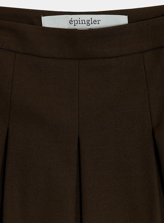 Женская юбка EPINGLER Bubble Pleats Check Brown