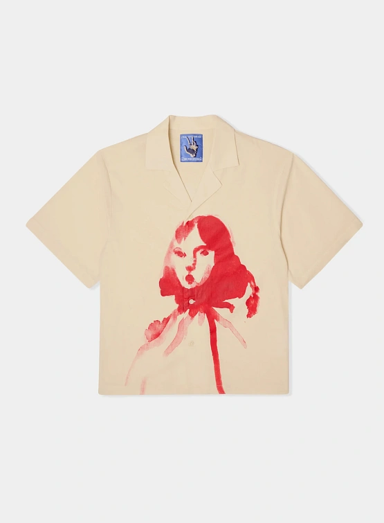 Рубашка KidSuper Painted Circus Girl Camp Shirt Natural