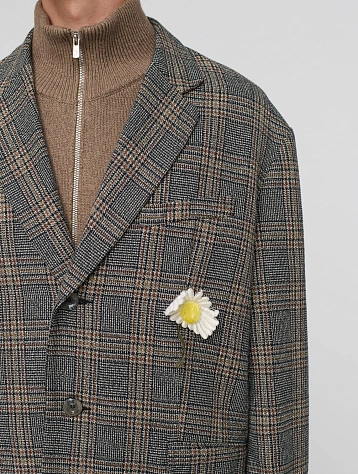 Блейзер Song for the Mute "Flower" Square Melange Twill Check Indigo