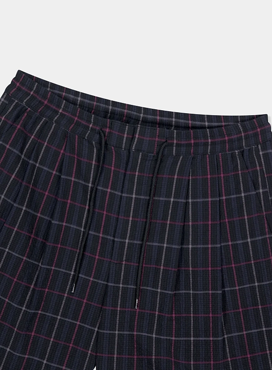 Шорты YESEYESEE Crinkled Fabric Check Black