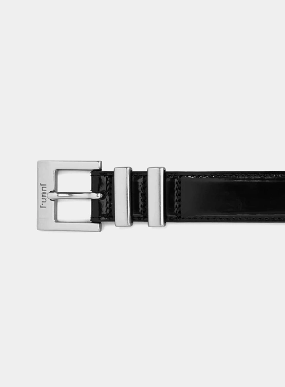 Ремень JUUN.J Basic Square Buckle Leather Belt Black