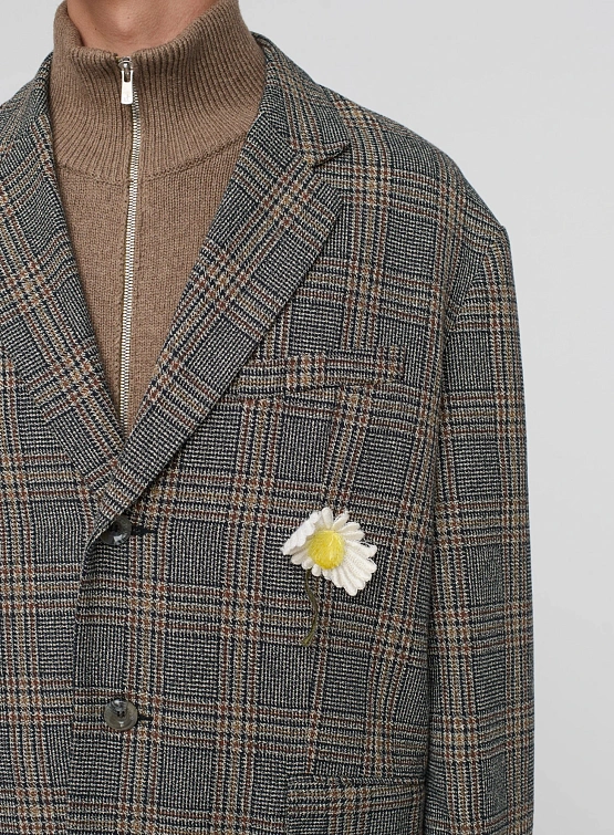 Блейзер Song for the Mute "Flower" Square Melange Twill Check Indigo