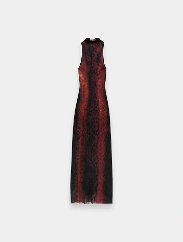 Женское платье Jean Paul Gaultier Mesh High Neck Printed Python Brown/Black