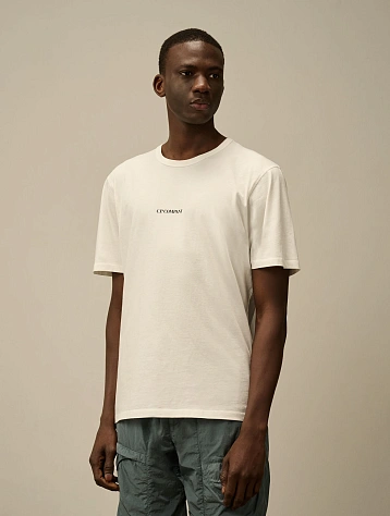 Футболка C.P. Company 24/1 Jersey Logo Gauze White
